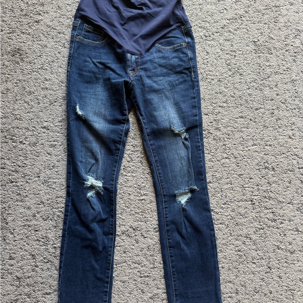 Pink blush maternity jeans